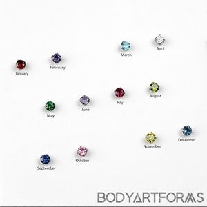 Titanium Alexandrite Birthstone Threadless Earring Ends